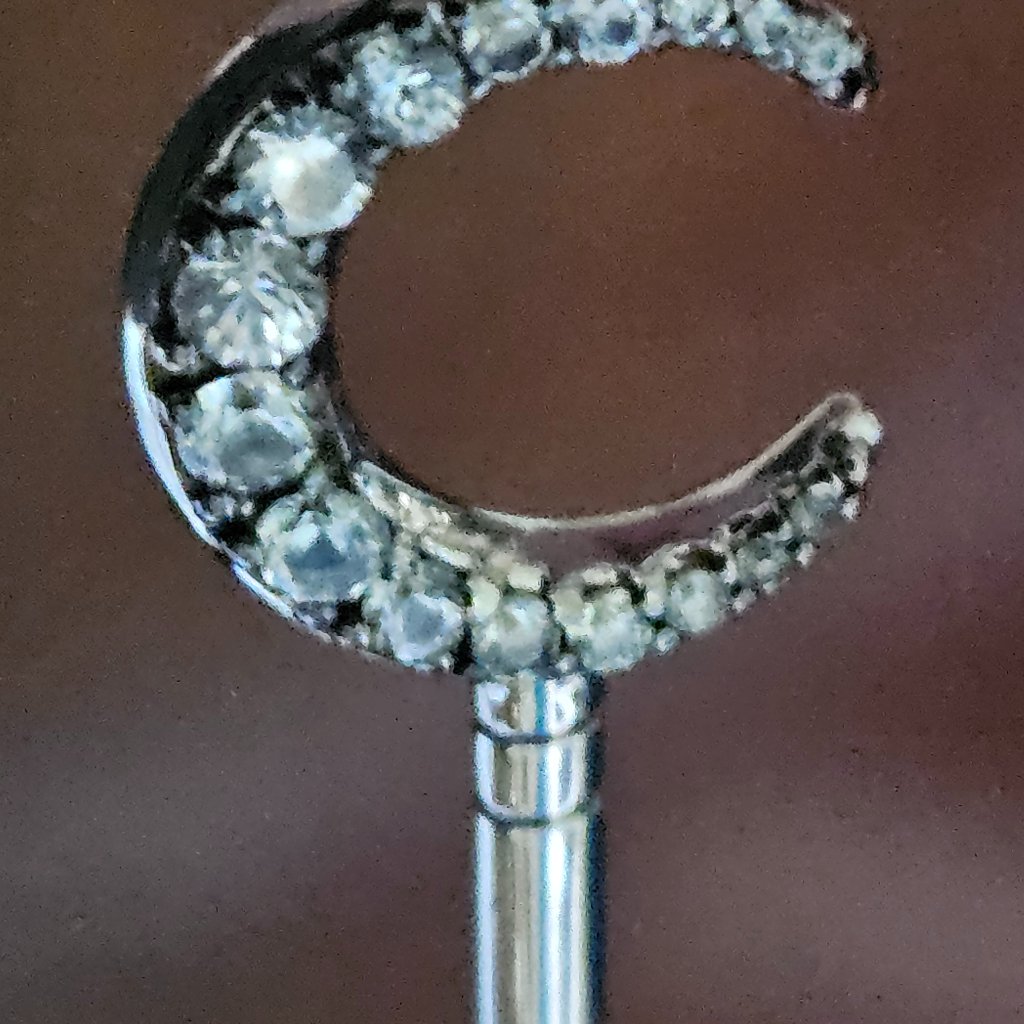 Rare Monica Rich Kosann Dream Crescent Moon Pocketwatch Key Sapphire 925 Charm — image 7 of 8